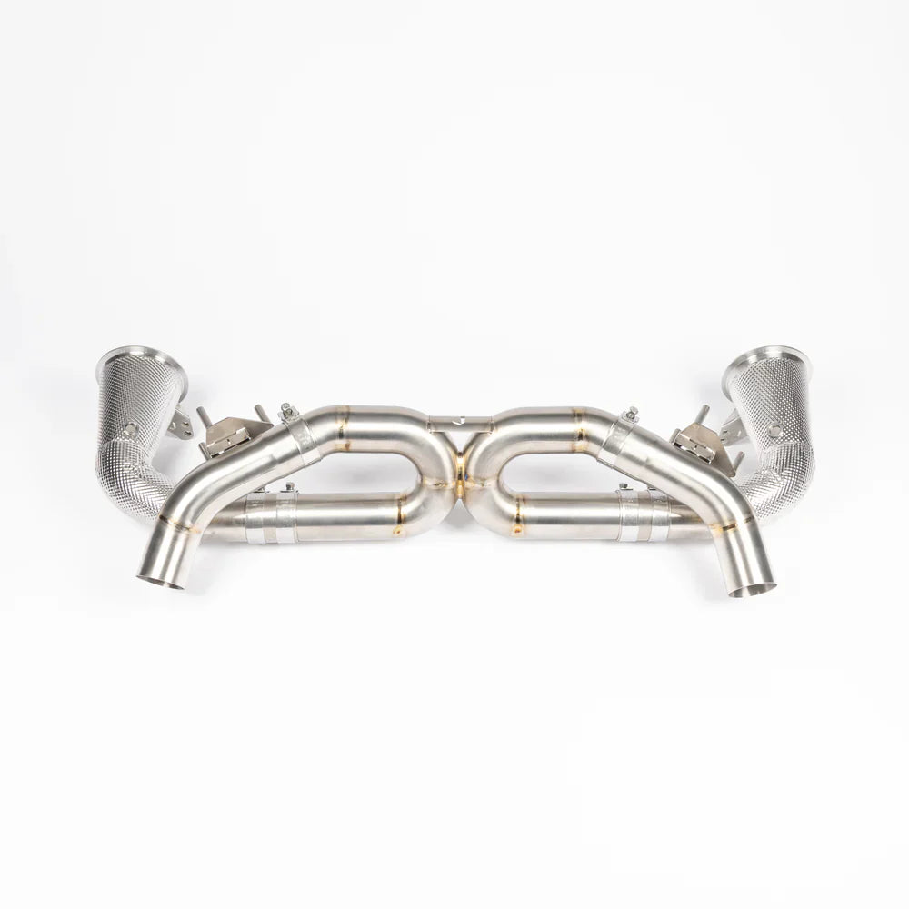 JCR | Porsche 992 CARRERA / TURBO TITANIUM RACE PIPE (NON SILENCED / HEAT SHIELDED CAT DELETES)