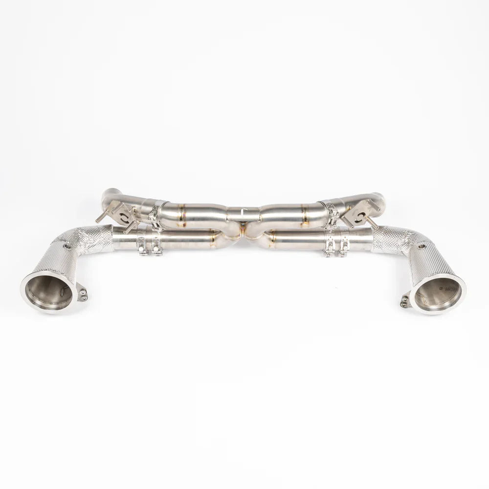 JCR | Porsche 992 CARRERA / TURBO TITANIUM RACE PIPE (NON SILENCED / HEAT SHIELDED CAT DELETES)