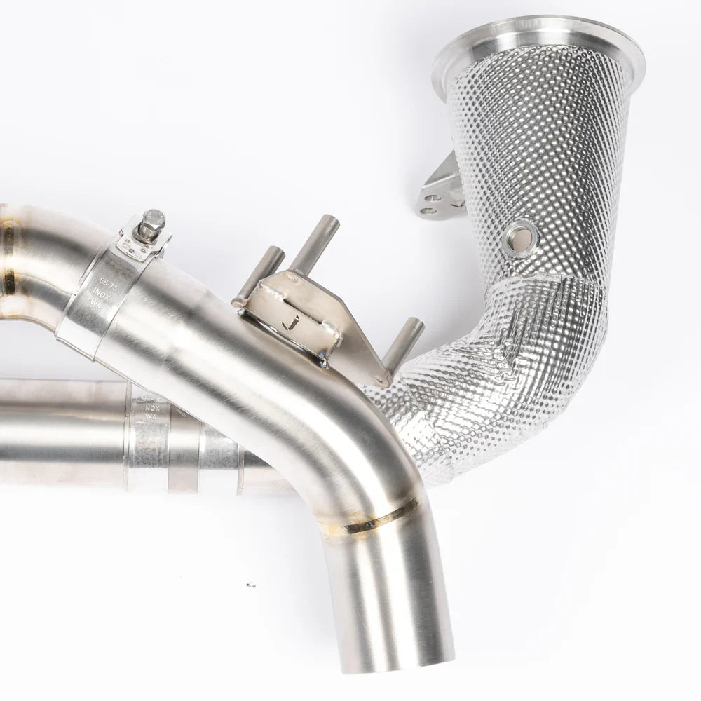 JCR | Porsche 992 CARRERA / TURBO TITANIUM RACE PIPE (NON SILENCED / HEAT SHIELDED CAT DELETES)