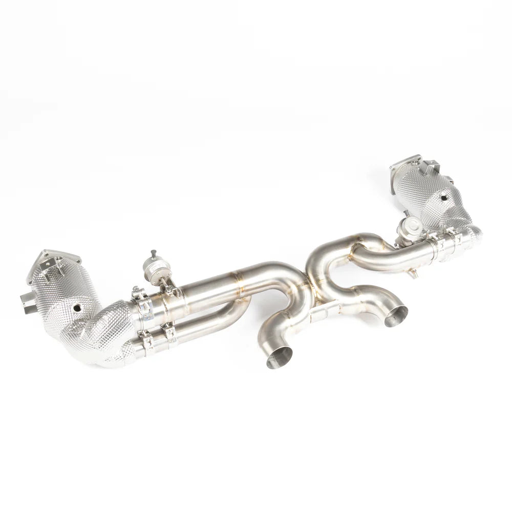 JCR | Porsche 991.2 CARRERA / S / GTS TITANIUM VALVED RACE PIPE (HEAT SHIELDED RACE CATS)