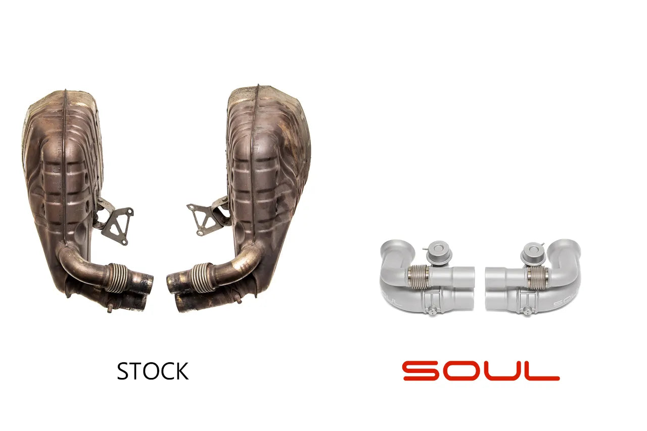Porsche 991 GT3 / GT3 RS / 911R SOUL Valved Side Muffler Bypass Pipes