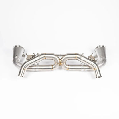 JCR | Porsche 992 CARRERA / TURBO TITANIUM RACE PIPE (NON SILENCED / HEAT SHIELDED CAT DELETES)