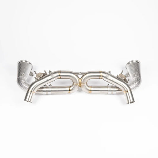 JCR | Porsche 992 CARRERA / TURBO TITANIUM RACE PIPE (NON SILENCED / HEAT SHIELDED CAT DELETES)