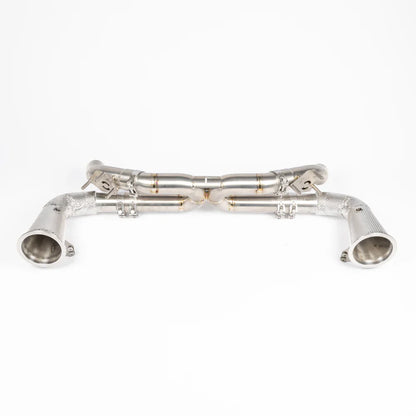 JCR | Porsche 992 CARRERA / TURBO TITANIUM RACE PIPE (NON SILENCED / HEAT SHIELDED CAT DELETES)