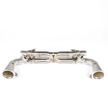 JCR | Porsche 992 CARRERA / TURBO TITANIUM RACE PIPE (VALVED / HEAT SHIELDED CAT DELETES)