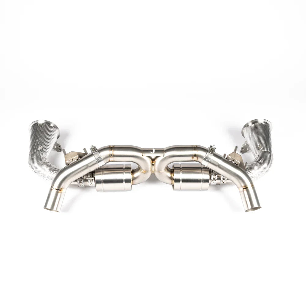 JCR | Porsche 992 CARRERA / TURBO TITANIUM RACE PIPE (SILENCED / HEAT SHIELDED CAT DELETES)