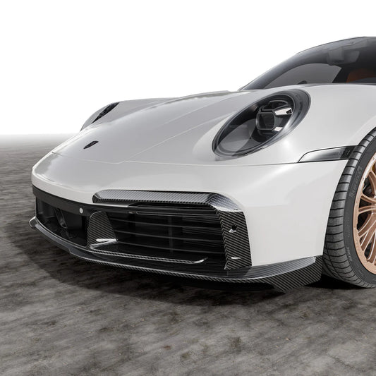 Porsche 992 Turbo S Aero Front Spoiler w/ Side Fins